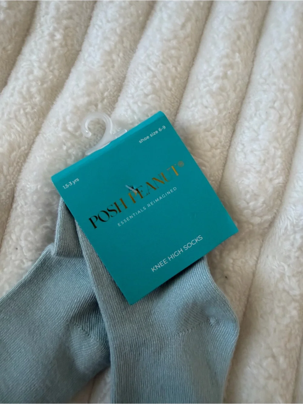 NWT Posh Peanut Girls Aqua Tulle Knee Socks with Ruffle Pom